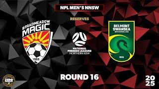 NPL Men's NNSW Round 16 Reserve Grade - Broadmeadow Magic v Belmont Swansea United