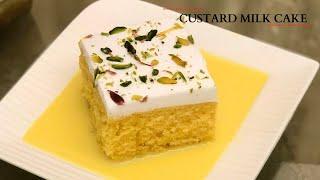 Custard Milk Cake | Eggless & Without Oven |Tipsify Sangita