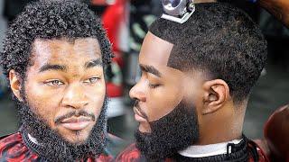  EPIC HAIRCUT TRANSFORMATION HE PAID $200 FOR THIS HAIRCUT/ FADED BEARD/ BARBER TUTORIAL