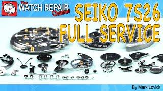 Seiko 7s26 full stripdown service, restoration and watch repair tutorial