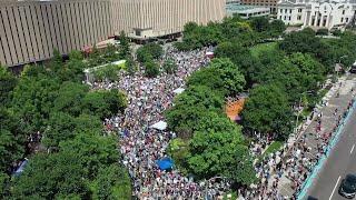 DRONE VIDEO (FOX 2): Large crowds gather for St. Louis 'No Kings' protest