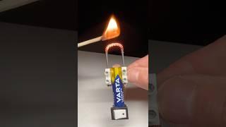  Life Hack: Start a Fire with a Battery and Nickel Wire!