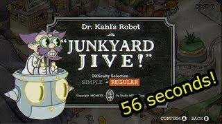 Cuphead Speedrun - Junkyard Jive Regular (0:56)