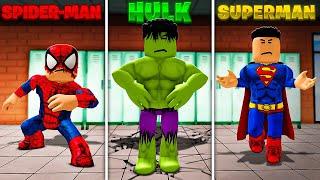 I Used EVERY SUPERHERO in Roblox Fight In a School