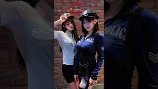 Patrol Two Cute Police Girls  Police Girls Cosplay #shorts