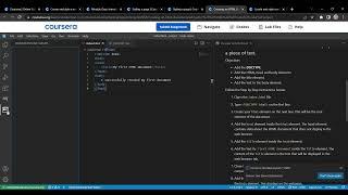 Meta Frontend Development- week 2- Assignment1-Creating an HTML Document   Coursera  2023