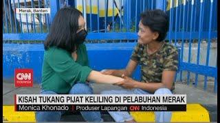 Tukang Pijat Keliling Raup Cuan di Tengah Kepadatan Pelabuhan Merak