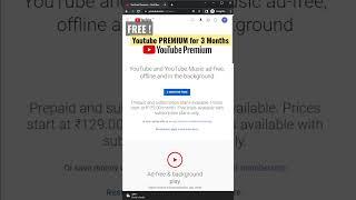 Get Free Youtube Premium Subscription for 3 Months  #youtube #india #free #premium