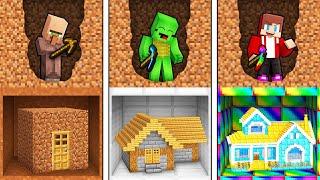 Mikey and JJ Joined House Mining Challenge in Minecraft (Maizen)