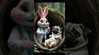 Real Friendship Story: Rabbit and Puppy Helped Each Others   #animalrescue #catshorts #herorabbit