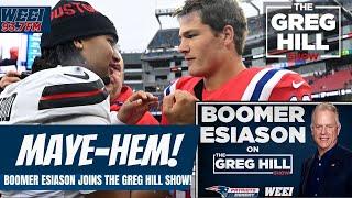 Maye-Hem! Pats Lose but Maye Throws 3TDs. How'd He Look? Boomer Esiason Joins! ||The Greg Hill Show