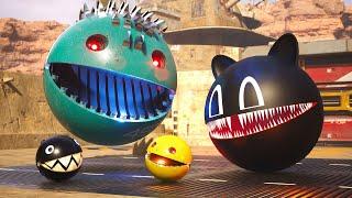 Epic Robot Showdown: Pacman & Chain Chomp vs the Giant Robot Cat!