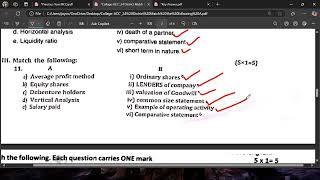 II PU ACC 2025 24 Districts  Preparatory QPRs  Match the followings with Answers