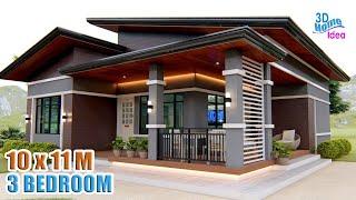 SMALL HOUSE DESIGN IDEA | 10 X 11 Meters with 3 bedroom | Simple Life