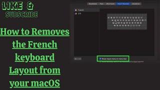 How to Removes the French keyboard Layout from your macOS