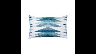 Elaine Smith 20" x 12" Symmetry Ocean Sunbrella Outdoor Lumbar Pillow