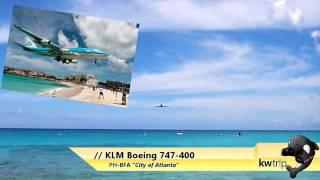 KLM Boeing 747 400 landing at St. Martin, Princess Juliana International Airport (SXM,TNCM)