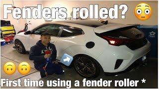 We ROLLED the FENDERS on the Veloster! “2019 Veloster R SPEC” “EASTWOOD fender roller”