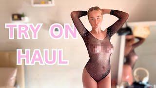 Transparent Lingerie Bodysuit Try On with Reanna