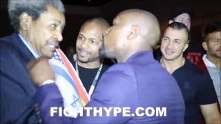 (EPIC) FLOYD MAYWEATHER SHOWS DON KING AND ROY JONES JR. $100 MILLION CHECK; KING JOKES "HELP ME"