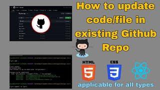 How to update code/file in existing GitHub repository using git bash