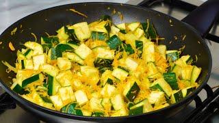 Quick Zucchini Dish in a Frying Pan. Very Tasty, The Easiest Recipe!!! Fried zucchini!