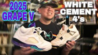 2025 Air Jordan 4 White Cement & Grape 5’s! THESNEAKERADDICT LIVE