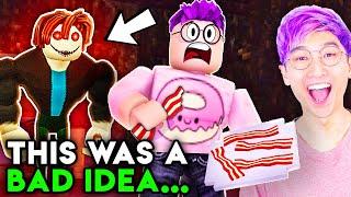 Can You ESCAPE BAKON While EATING BACON!? (SCARY ROBLOX GAME)