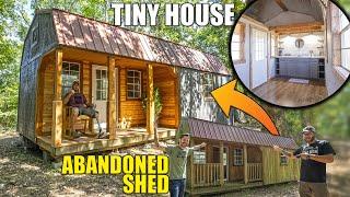 Abandoned Shed Converted Into a TINY HOUSE in Under 20 Minutes!  SHED TO HOUSE CONVERSION