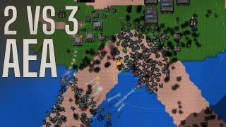 Сражение в AEAU - 2 vs 3 | Rusted Warfare - RTS