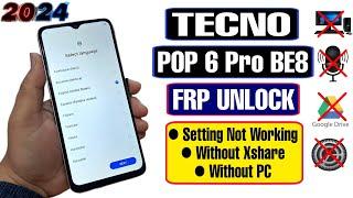 Tecno POP 6 Pro FRP Bypass 2024 | Android 12 New Solution | BE8 Google Bypass Without PC/Setting