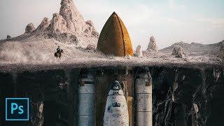 Underground Rocket photo manipulation tutorial | Made using Huion Kamvas Pro 13