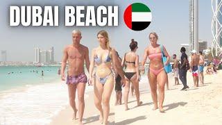 [4K] BEACH WALK | DUBAI SUMMER 2022 | JUMEIRAH BEACH RESIDENCE | JBR BEACH IN DUBAI | UAE