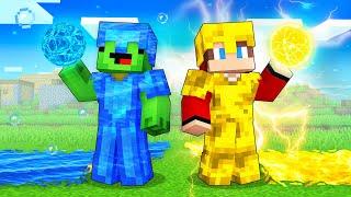 Mikey WATER Armor vs JJ ELECTRIC Armor Survival Battle in Minecraft (Maizen)