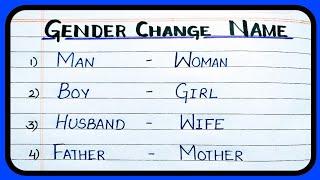 Gender change names, 20 Opposite Gender, Learn Opposite Gender, Gender for kids and children