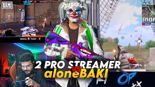 ONE HAND streamer vs aloneBAKI  ! fastest 4 fingure player | BGMI 
