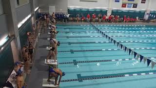 Bridgewater State vs Wheaton College Swimming girls 50 yard freestyle Katie Werra ln 8