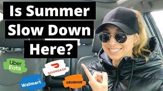 DoorDash, Uber Eats, GrubHub, Walmart Spark Driver Ride Along | Is Summer Slow Down Here?