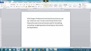 Dragon Professional Individual Feature Demo: What Can I say
