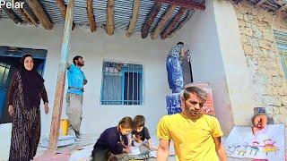 Finishing the Plastering with the Help of Babak: The Happiness of the Atabak Family