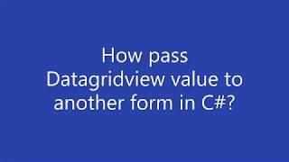 How to Pass Values From a DataGridView to another Form textboxes