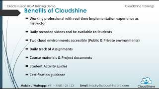 CloudShine - Oracle Fusion HCM Training Demo session 1