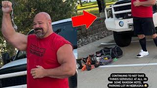 BRIAN SHAW IS ARMWRESTLING A TRUCK??