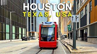 Houston Texas, USA  - Downtown Houston Walking Tour - 4K