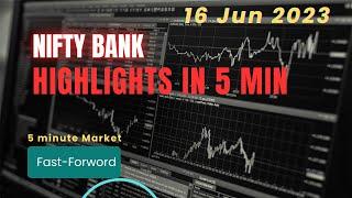 Bank Nifty Fast in 5 min 16-Jun-2023 | Fast Forward |  Market crash ? #bankniftytomorrow #banknifty