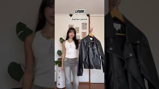 how to style a leather jacket  acubi fashion inspired  #grwm #fashion #shorts