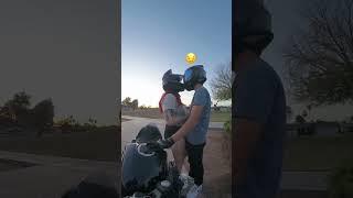 Not sure if she liked it‍️ #motorcycle #biketok #motorcyclebackpack #couple #bikecouple #fy #fyp