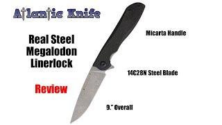 Real Steel Megalodon Linerlock Folding Knife Review | Atlantic Knife Reviews 2020