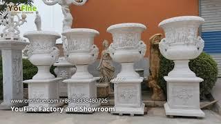 High Quality Beautiful Marble Planters and Flower Pots on Stock from You Fine Art Sculpture Factory