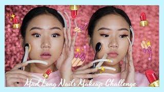 MAD LONG NAILS MAKEUP CHALLENGE! | nicolesmakeup